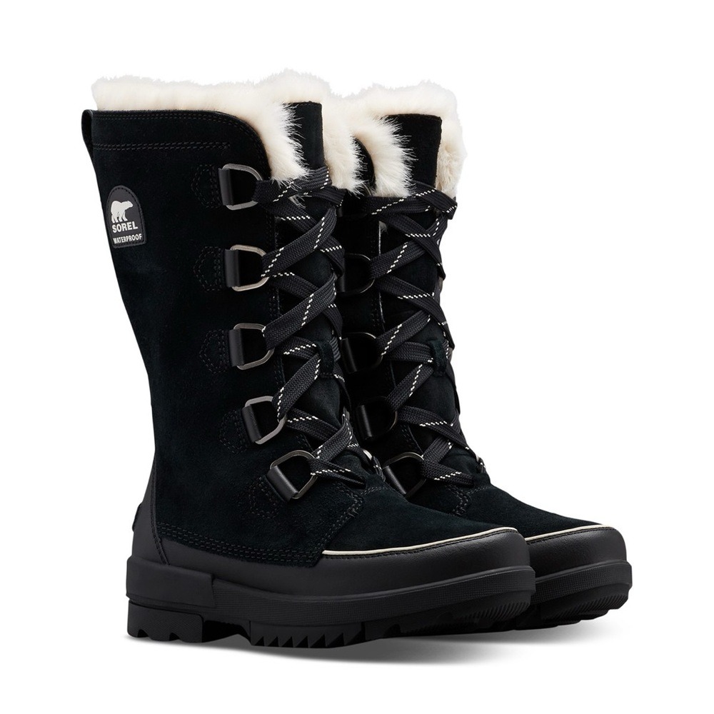 BNWT Sorel Black Leather Snow Boots - Picture 3 of 13